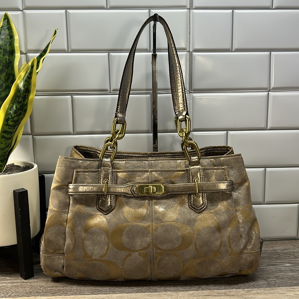 Coach Metallic Gold Shoulder Bag